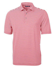 Cutter & Buck Polos S / Red Cutter & Buck - Men's Eco Pique Stripe Recycled Polo