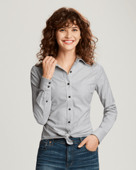 Cutter & Buck Woven Shirts Cutter & Buck - Women's L/S Stretch Oxford Stripe