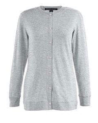 Devon & Jones Sweaters XS / GREY HEATHER Devon & Jones Ladies' Perfect Fit™ Ribbon Cardigan