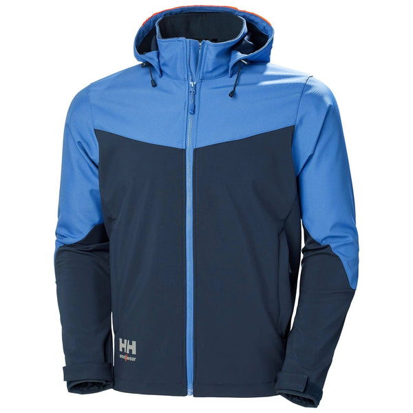 Helly Hansen Workwear Outerwear S / Navy/Stone Blue Helly Hansen - Men's Workwear Oxford Hooded Softshell Jacket