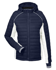 Nautica Outerwear XS / Nautica Navy/Antique White Nautica - Women's Nautical Mile Puffer Packable Jacket