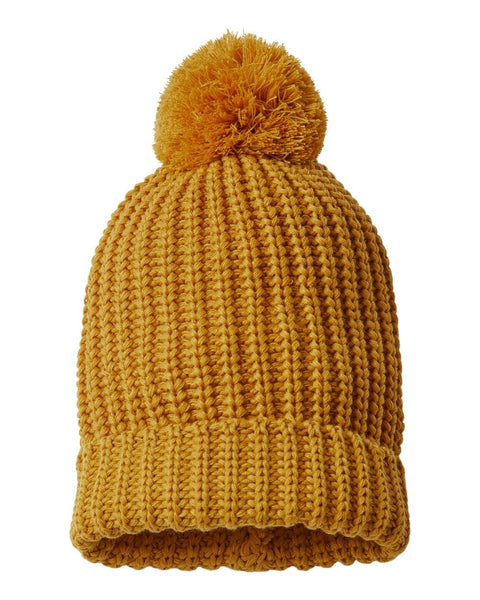 Richardson Headwear One Size / Camel Richardson - Chunk Cable Beanie w/ Cuff & Pom