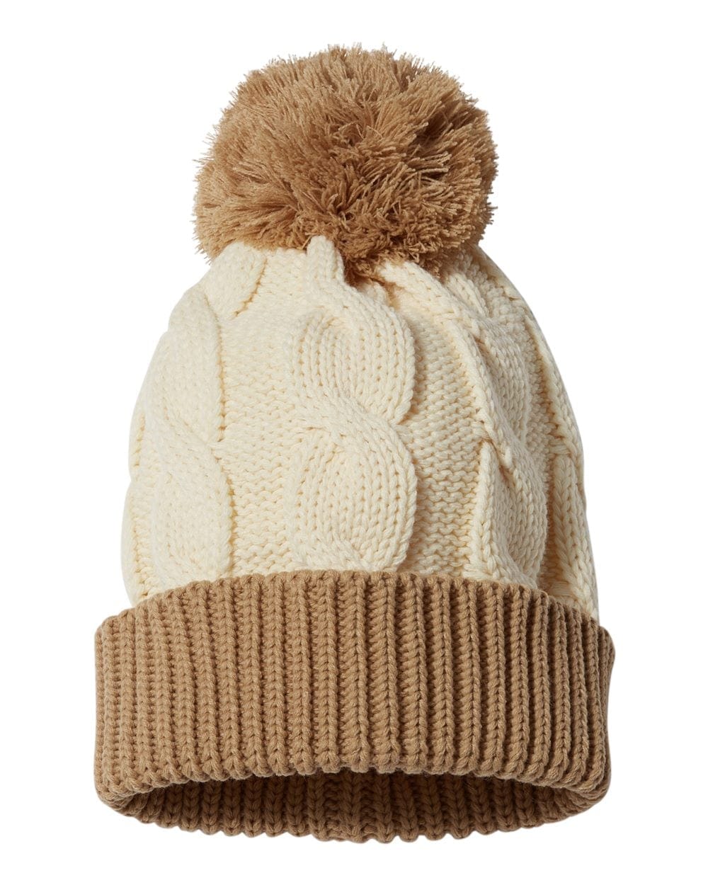 Richardson Headwear One Size / Cream/Mocha Richardson - Chunk Twist Cuffed Beanie