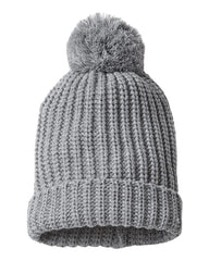 Richardson Headwear One Size / Heather Grey Richardson - Chunk Cable Beanie w/ Cuff & Pom