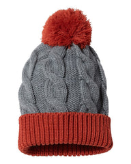 Richardson Headwear One Size / Heather Grey/Rust Richardson - Chunk Twist Cuffed Beanie