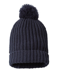 Richardson Headwear One Size / Navy Richardson - Chunk Cable Beanie w/ Cuff & Pom