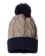 Richardson Headwear One Size / Stone/Navy Richardson - Chunk Twist Cuffed Beanie