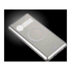 Threadfellows Accessories One Size / Gunmetal UL Listed Light Up Qi 10000 Wireless Power Bank