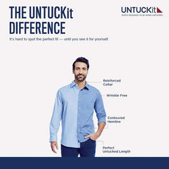 UNTUCKit Woven Shirts UNTUCKit - Men's Black Stone Wrinkle-Free Long Sleeve Slim-Fit Shirt