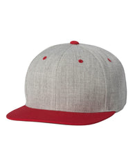 Yupoong Headwear Adjustable / Heather Grey/Red Yupoong - Wool Blend Snapback